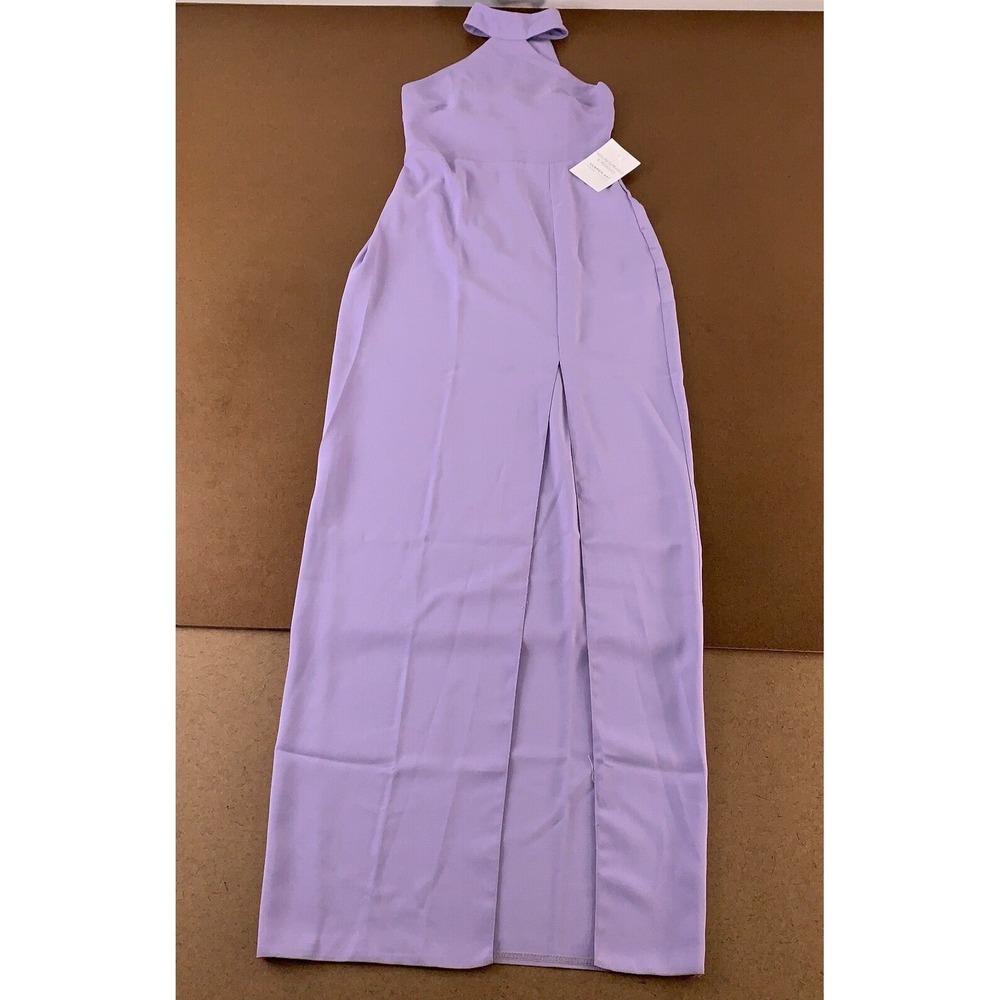 Vesper Women's Size 8 Lilac Halter Neck Side Slit Maxi Dress NWT